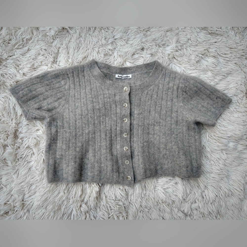 Reformation Cropped Cashmere Cardigan (large)